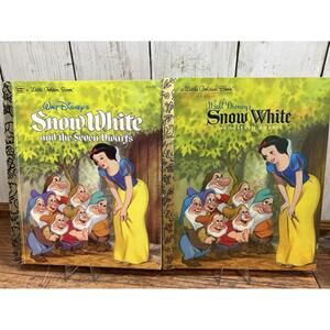 Walt Disney's Snow White & the Seven Dwarfs 2x Little Golden Books 1984 & 2018